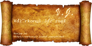 Várkonyi József névjegykártya